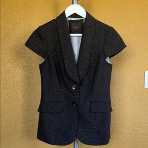 The Limited Black Blazer with Shawl Collar and Cap Sleeves